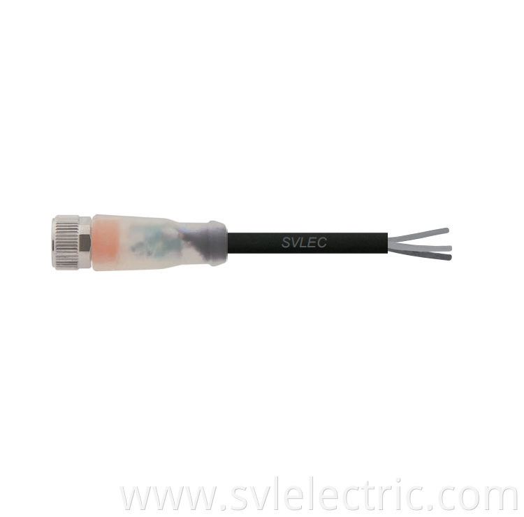 M8 Female Straight 3 Pin With Cable